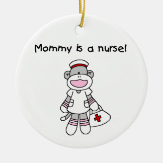 Ornement Rond En Céramique T-shirts et cadeaux d'infirmière de maman de singe