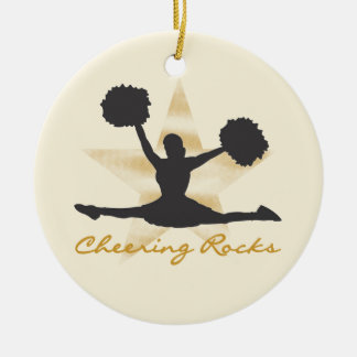 Ornement Rond En Céramique T-shirts et cadeaux encourageants de roches d'or
