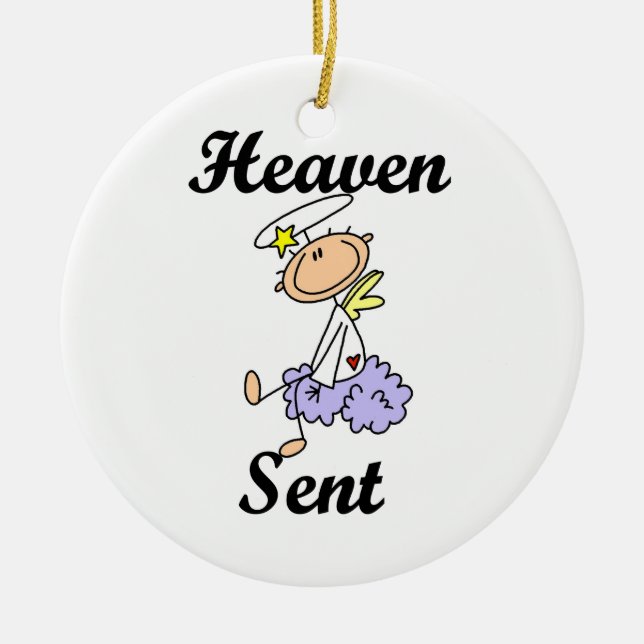 Ornement Rond En Céramique T-shirts et cadeaux Heaven Sent Angel (Devant)