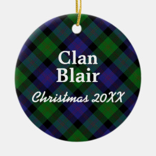 Ornement Rond En Céramique Tartan d'écossais de Blair de clan