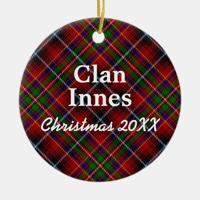 Ornement Rond En Céramique Tartan d'écossais d'Innes de clan (Devant)