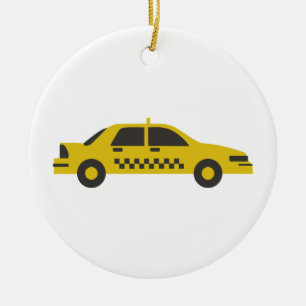 Ornement Rond En Céramique Taxi