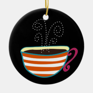 Ornement Rond En Céramique Tea de la Coupe du Café Retro Custom