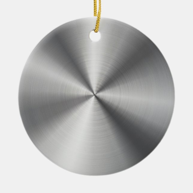 Ornement Rond En Céramique Texture radiale métallique personnalisée (Devant)