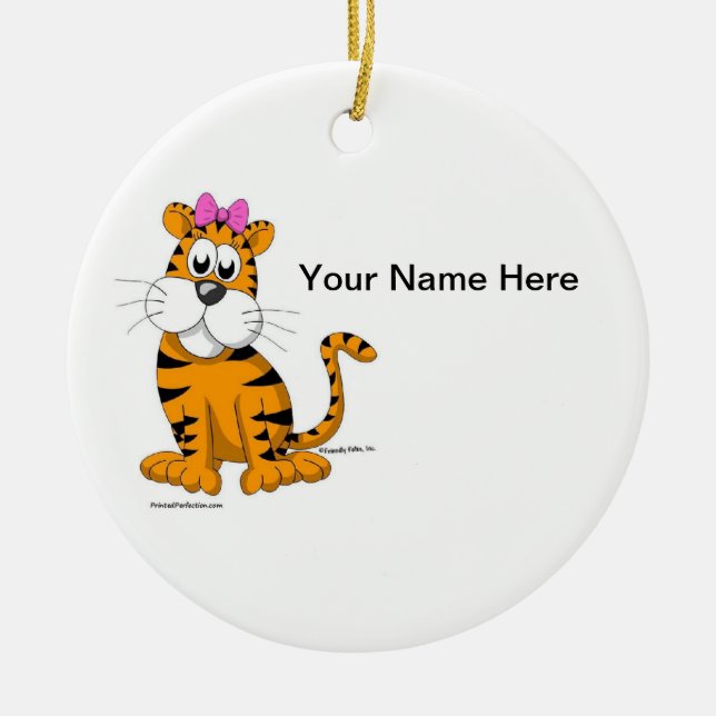 Ornement Rond En Céramique Tigre - Femme (Devant)