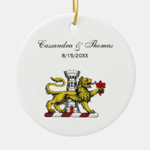Ornement Rond En Céramique Tour Lion Emblème de la Crête Fleur de Lis C