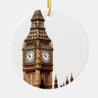Ornement Rond En Céramique Tour Sepia Big Ben
