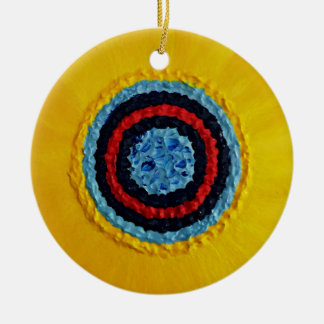 Ornement Rond En Céramique Tournesol de Matthew d'équipe pour l'autisme