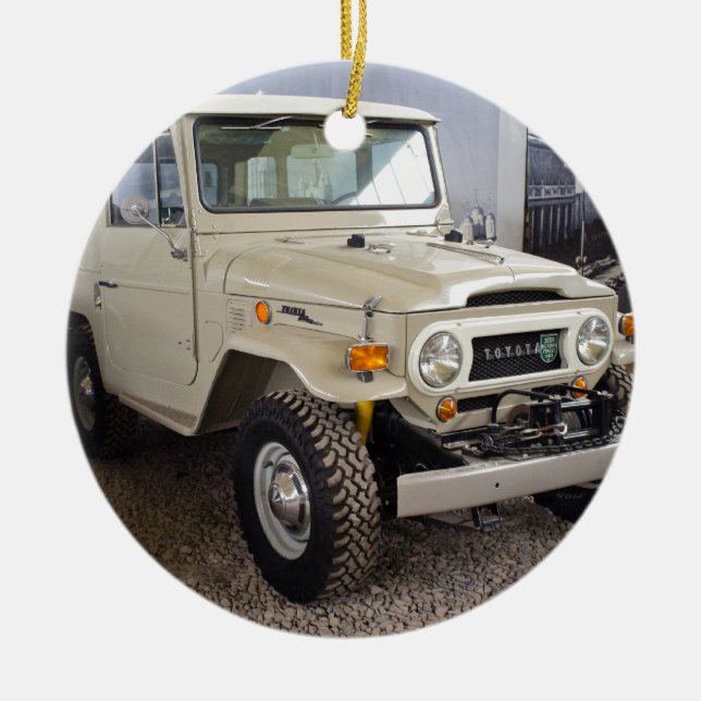 Ornement Rond En Céramique Toyota Land Cruiser BJ40 (Devant)