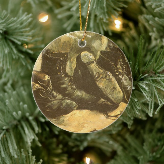 Ornement Rond En Céramique Trois paires de chaussures de Vincent van Gogh (Arbre)