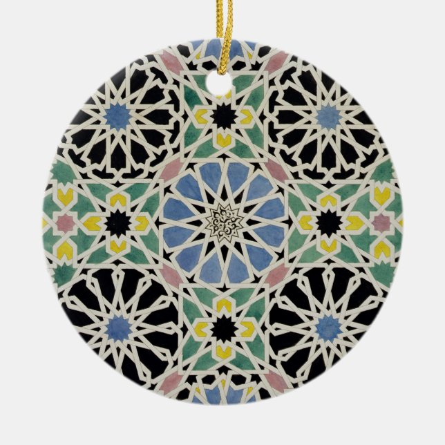 Ornement Rond En Céramique Trottoir de mosaïque à Alhambra, 'de l'Arabe (Devant)