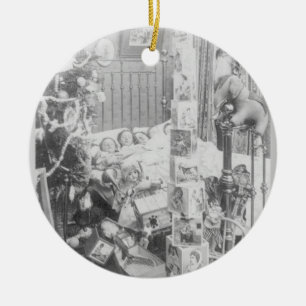 Ornement Rond En Céramique Twas la nuit avant Noël