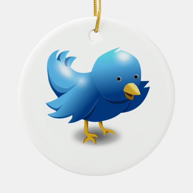 Ornement Rond En Céramique Twitter bird logo (Devant)