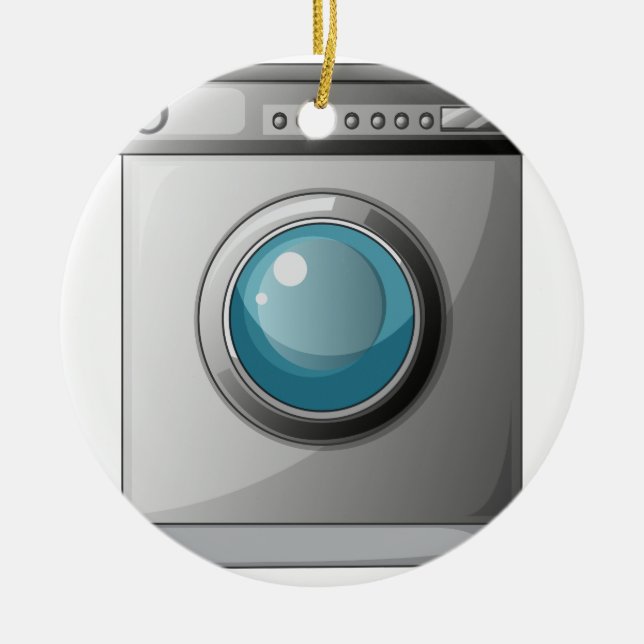 Ornement Rond En Céramique Une machine à laver (Devant)