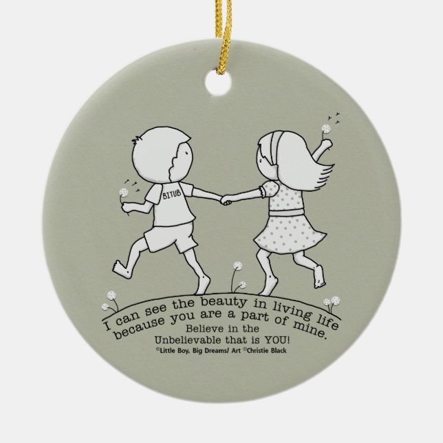 Ornement Rond En Céramique Une partie de ma vie (Devant)