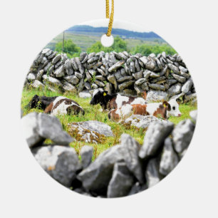 Ornement Rond En Céramique Vaches qui mugissent