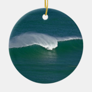 Ornement Rond En Céramique Vague de Noël
