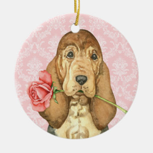 Ornement Rond En Céramique Valentine Rose Bloodhound