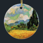 Ornement Rond En Céramique Van Gogh Champ de blé w Cyprès à Haute Galline<br><div class="desc">Blé Field avec Cyprès à la Haute Galline Près d'Eygalieres par Vincent van Gogh est une peinture de paysage de post impressionnisme d'art vintage. Des nuages blancs tourbillonnent dans le ciel bleu avec des champs de blé et de cyprès sur une ferme. À propos de l'artiste : Vincent Willem van...</div>