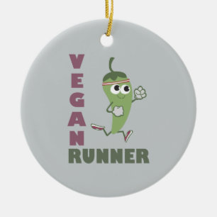Ornement Rond En Céramique Vegan Runner - Poivre coureur