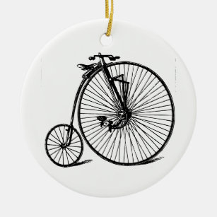 Ornement Rond En Céramique Vélo vintage de bicyclette de quart de penny de