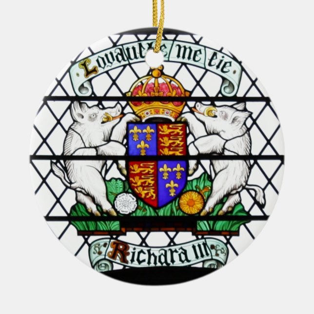 ORNEMENT ROND EN CÉRAMIQUE VERRE SOUILLÉ RICHARD III DU ROYAUME-UNI (Devant)