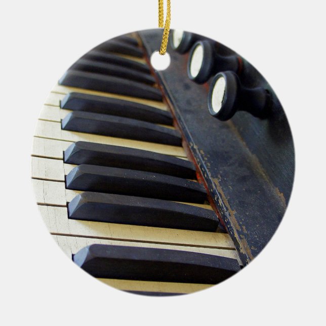 Ornement Rond En Céramique Vieilles clés d'organe (Devant)