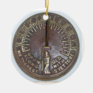 ORNEMENT ROND EN CÉRAMIQUE VIEILLISSEZ AVEC MOI QUE LE MEILLEUR EST D'ÊTRE