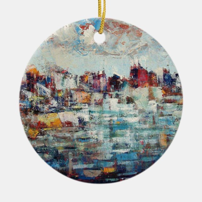 Ornement Rond En Céramique Ville de Korcula (Devant)