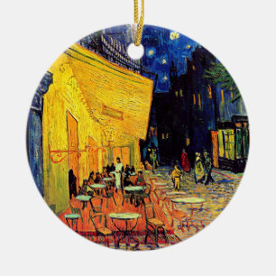 Ornement Rond En Céramique Vincent Van Gogh - Café Terrasse En Nuit Art