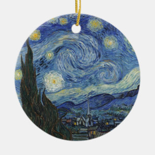 Ornement Rond En Céramique Vincent van Gogh La Nuit étoilée, juin 1889