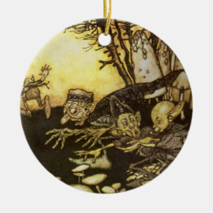 Ornement Rond En Céramique Vintage Conte de Fées, Bande d'Ouvriers par Rackha