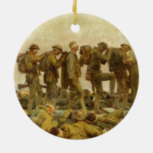 Ornement Rond En Céramique Vintage John Singer Sargent Guerre mondiale I Gass