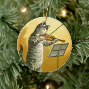 Ornement Rond En Céramique Vintage Mère Goose Nursery Rhyme Hey Diddle