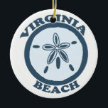 Ornement Rond En Céramique Virginia Beach.<br><div class="desc">Virginia Beach la Virginie.</div>