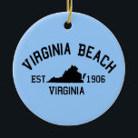 Ornement Rond En Céramique Virginia Beach.<br><div class="desc">Virginia Beach la Virginie.</div>