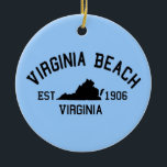 Ornement Rond En Céramique Virginia Beach.<br><div class="desc">Virginia Beach la Virginie.</div>