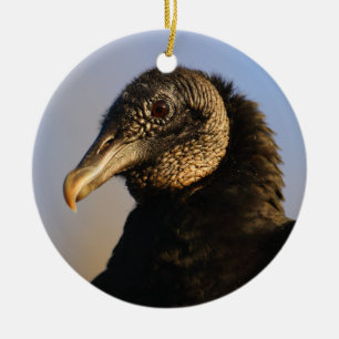 Ornement Rond En Céramique visage de vautour moine