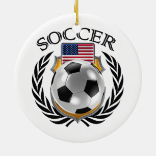 Ornement Rond En Céramique Vitesse de fan du football 2016 des Etats-Unis