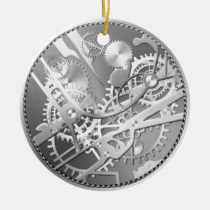 Ornement Rond En Céramique vitesses de montre de steampunk de ruban