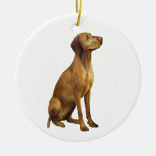 Ornement Rond En Céramique Vizsla (A)
