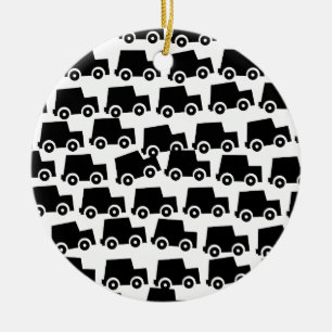 Ornement Rond En Céramique Voitures noires