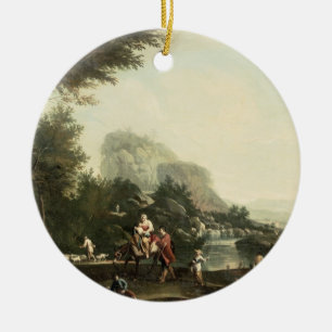 Ornement Rond En Céramique Vol en l'Egypte