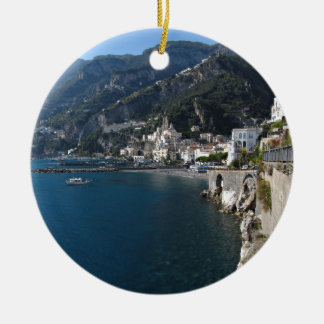 Ornement Rond En Céramique Vue de côte d'Amalfi