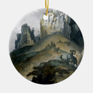 Ornement Rond En Céramique Vue des murs en pierre sur le Missouri supérieur,