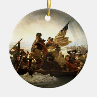 Ornement Rond En Céramique Washington croisant le Delaware - 1851