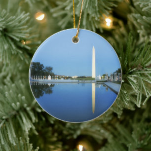 Ornement Rond En Céramique Washington Monument, Reflect Pool, Washington