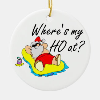 Ornement Rond En Céramique Wheres mon Ho chez le père noël