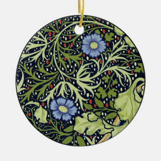 Ornement Rond En Céramique William Morris Fleur d'antiquité aux algues marine