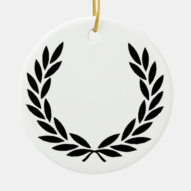 Ornement Rond En Céramique Wreath Black Laurel (Devant)